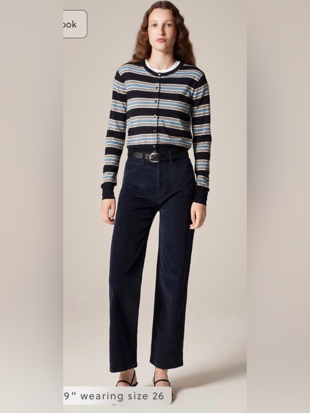 J.Crew Slim-wide leg corduroy pant in navy